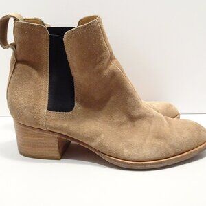 Rag & Bone Chelsea Ankle Boot Suede Brown 9/39.5 Block Heel Pointed Toe